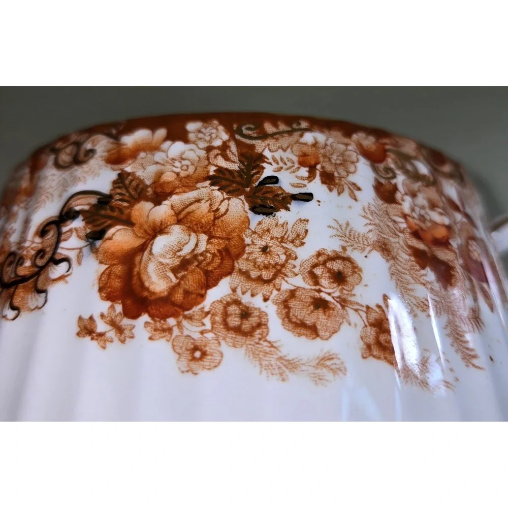 Antique Sugar Bowl  By Samuel Radford, Fenton. Victorian Rust 1800's (#17)